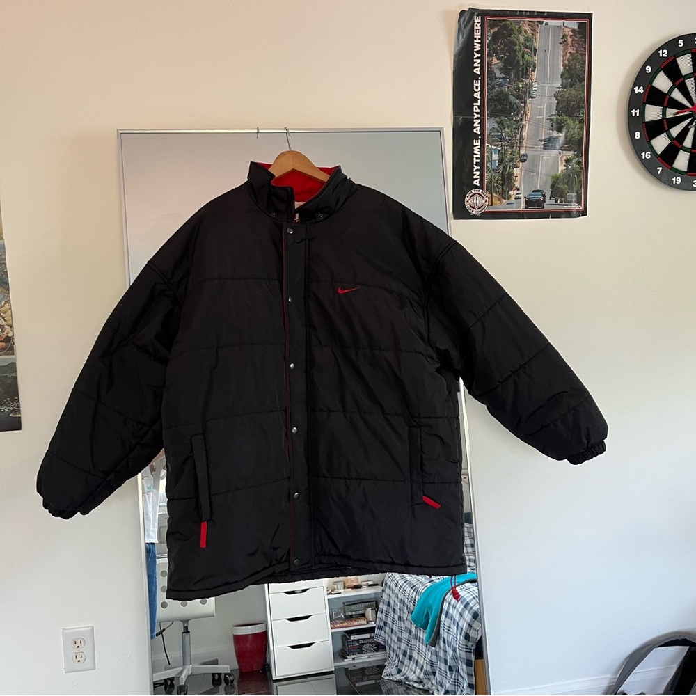 Nike Black and Red Parka